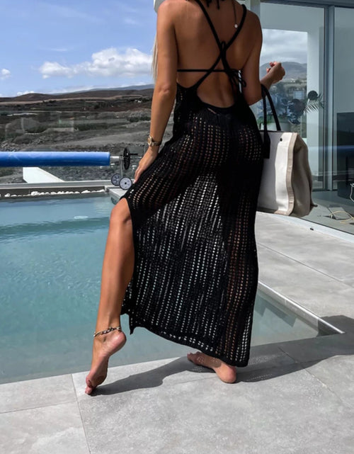 Load image into Gallery viewer, Openwork Slit Cutout Wide Strap Dress
