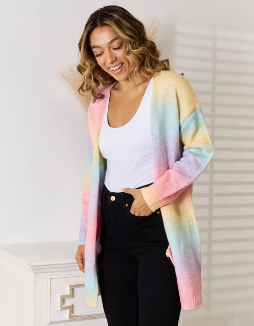 Load image into Gallery viewer, Angel Wings Full Size Gradient Open Front Cardigan
