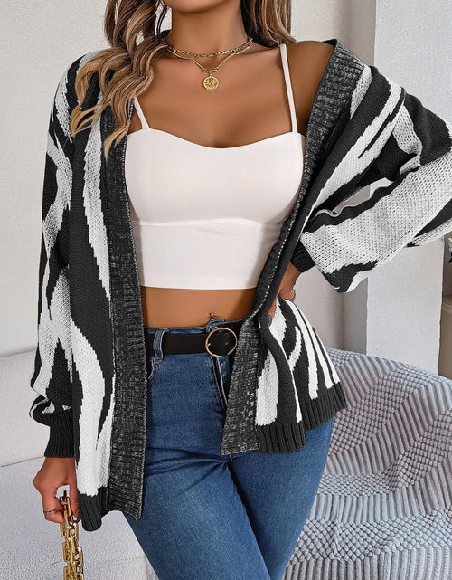 Load image into Gallery viewer, Open Front Animal Print Cardigan
