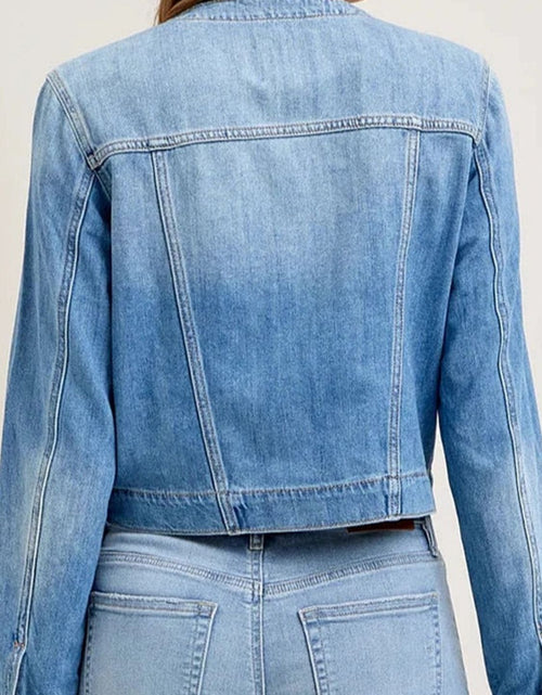 Load image into Gallery viewer, Snap Down Dropped Cargo Denim Jacket
