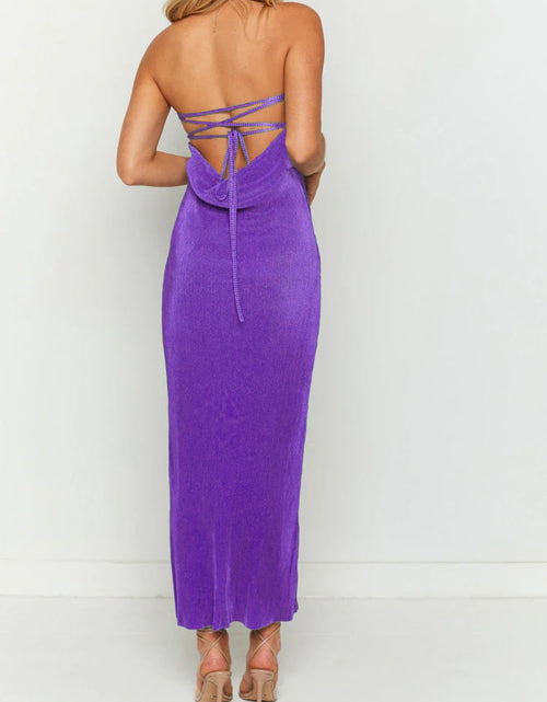 Load image into Gallery viewer, Lace-Up Back Tube Maxi Dress
