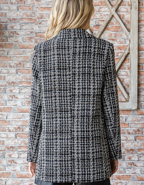 Load image into Gallery viewer, First Love Full Size Lurex Mixed Tweed One Button Blazer
