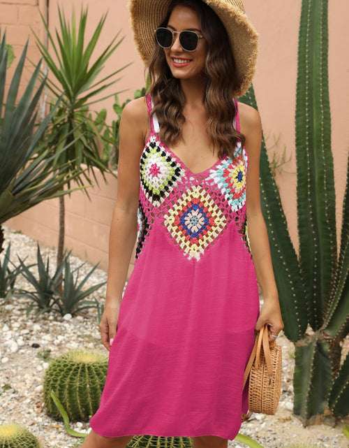 Load image into Gallery viewer, Openwork Sleeveless Embroidery Dress
