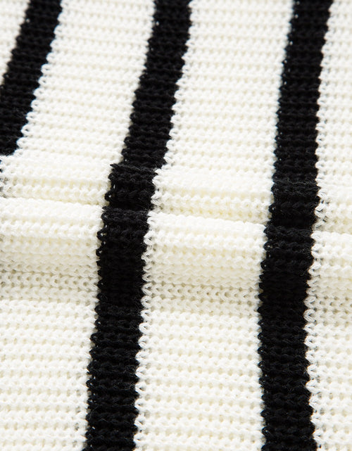 Load image into Gallery viewer, Contrast Striped Drawstring Detail Sleeveless Sweater Dress
