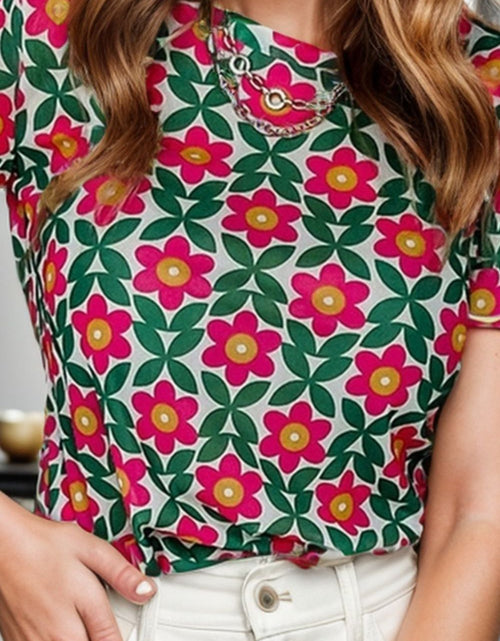 Load image into Gallery viewer, Printed Round Neck Short Sleeve T-Shirt
