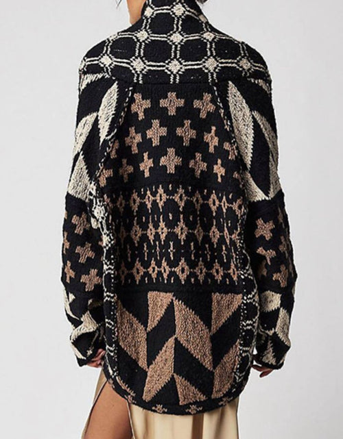 Load image into Gallery viewer, Collared Neck Long Sleeve Cardigan
