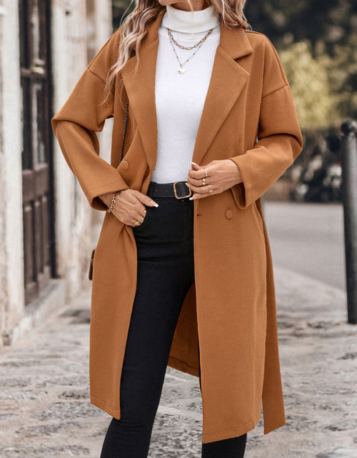 Load image into Gallery viewer, Perfee Dropped Shoulder Tie Waist Coat
