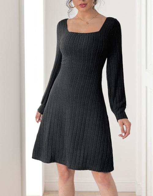 Load image into Gallery viewer, Perfee Butterfly Square Neck Long Sleeve Dress
