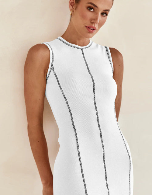 Load image into Gallery viewer, Contrast Stitching Maxi Tank Dress
