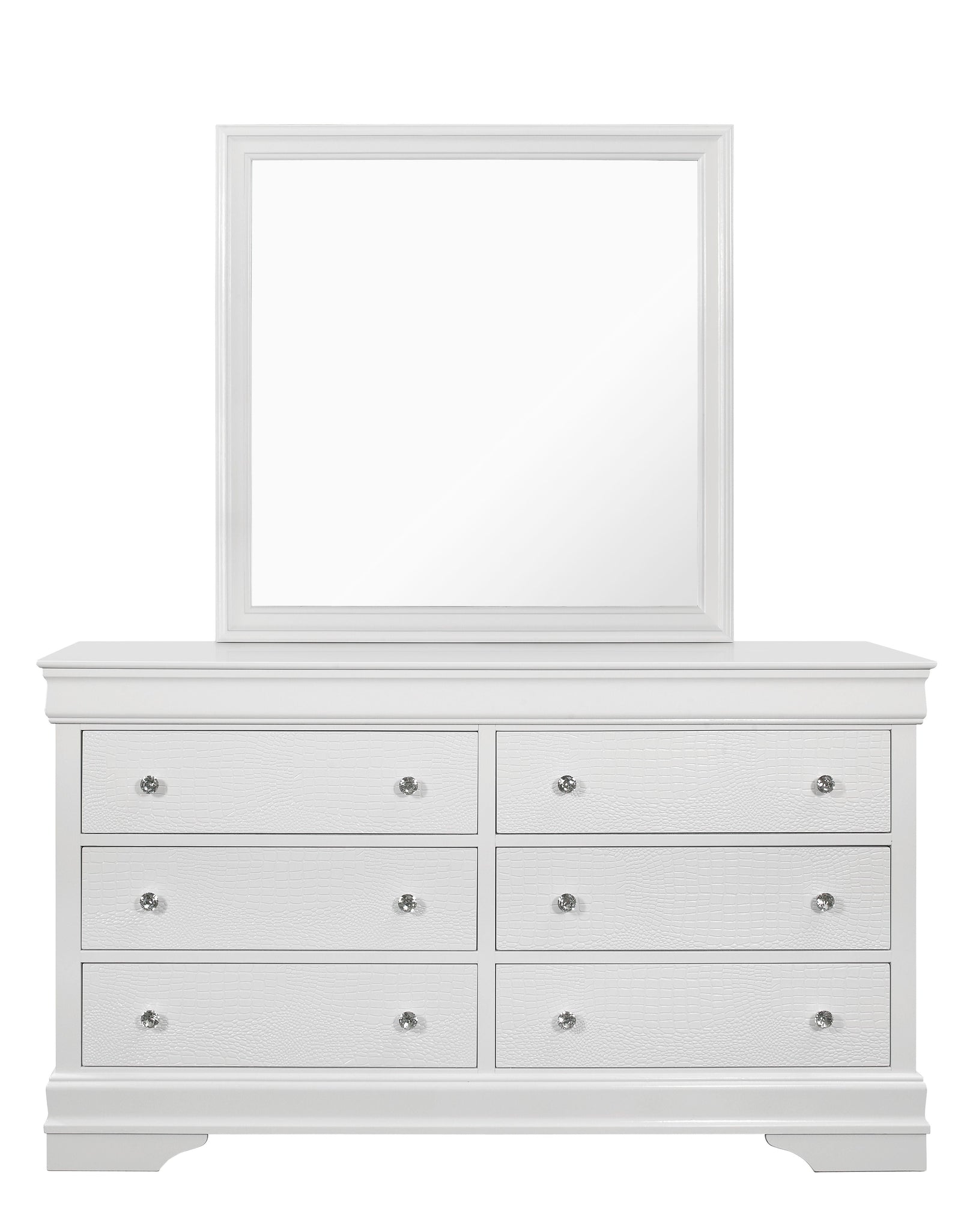 Shaker - Crocodile Metallic Mirror - White by Couch.com