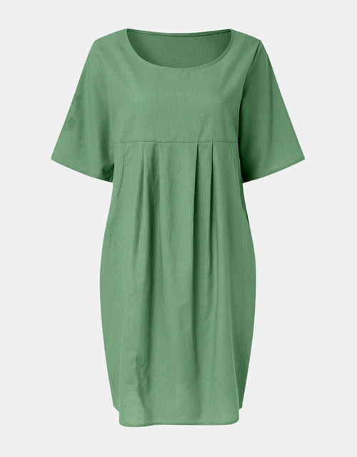 Load image into Gallery viewer, Full Size Round Neck Half Sleeve Dress with Pockets
