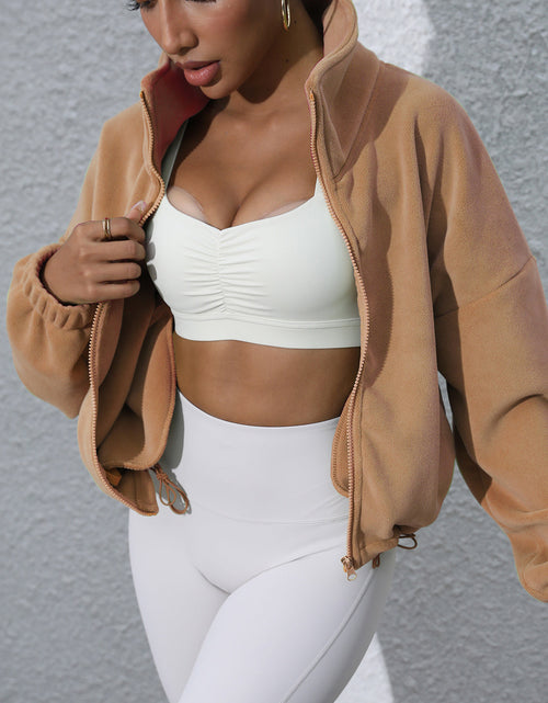Load image into Gallery viewer, Drawstring Turtleneck Zip Up Long Sleeve Jacket
