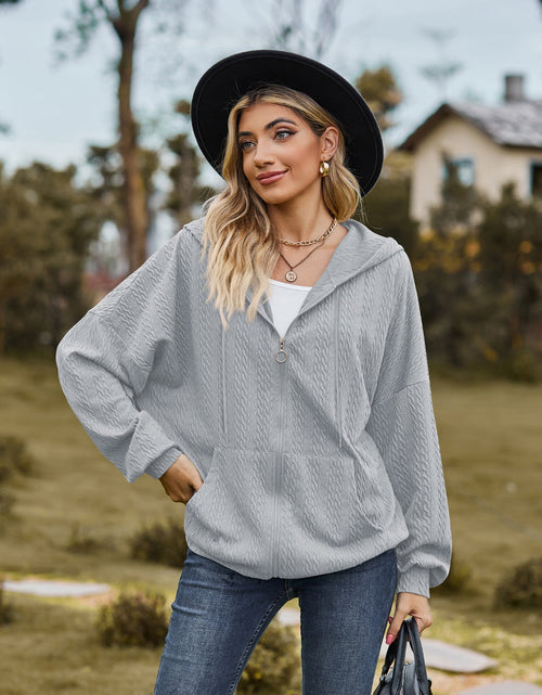 Load image into Gallery viewer, Zip Up Drawstring Long Sleeve Hooded Jacket
