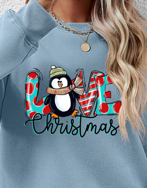 Load image into Gallery viewer, LIVE CHRISTMAS Drop Shoulder Round Neck Sweatshirt
