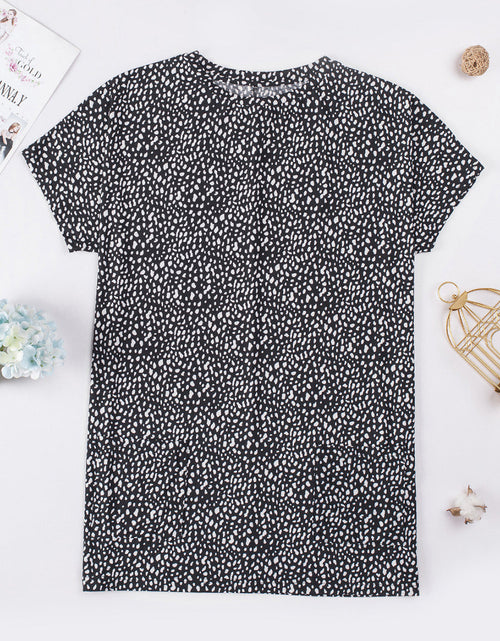 Load image into Gallery viewer, Animal Print Round Neck Tunic Tee with Pockets

