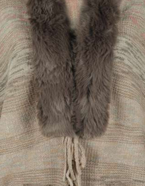 Load image into Gallery viewer, Open Front Fringe Hem Poncho
