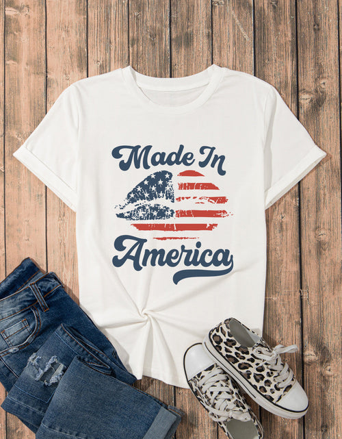 Load image into Gallery viewer, Graphic Round Neck Short Sleeve T-Shirt
