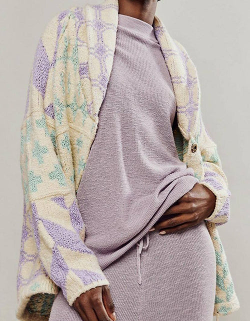 Load image into Gallery viewer, Collared Neck Long Sleeve Cardigan

