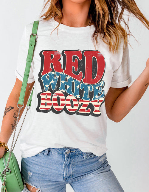 Load image into Gallery viewer, Letter Graphic Round Neck Short Sleeve T-Shirt
