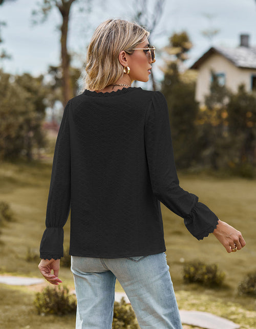 Load image into Gallery viewer, V-Neck Flounce Sleeve Blouse
