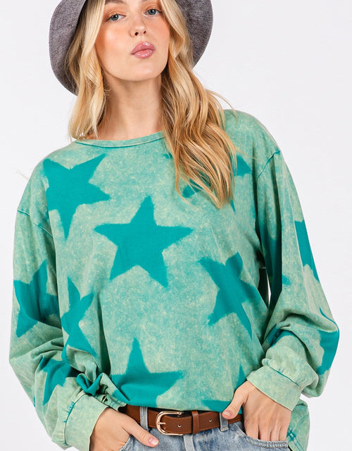 Load image into Gallery viewer, SAGE + FIG Mineral Wash Star Pattern T-Shirt
