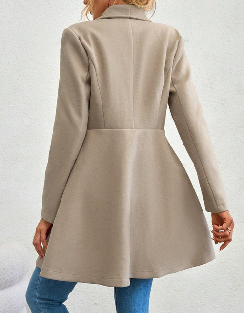 Load image into Gallery viewer, Collared Neck Button Up Long Sleeve Coat
