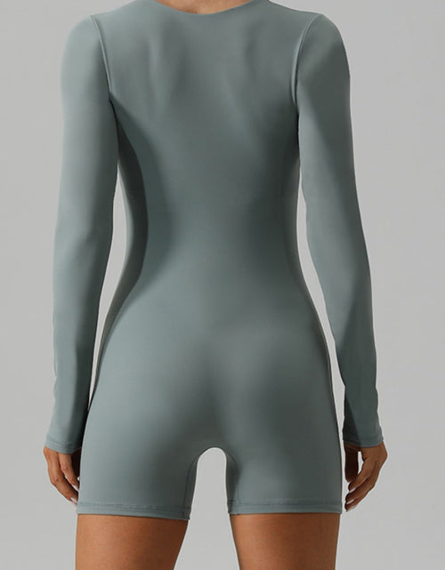 Load image into Gallery viewer, Square Neck Long Sleeve Active Romper
