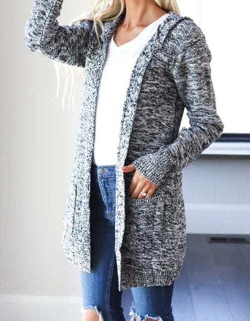 Load image into Gallery viewer, Heathered Open Front Cardigan with Pockets
