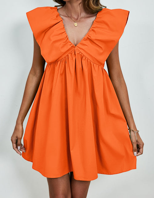 Load image into Gallery viewer, V-Neck Cap Sleeve Mini Dress

