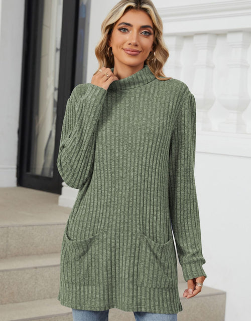 Load image into Gallery viewer, Ribbed Mock Neck Long Sleeve T-Shirt
