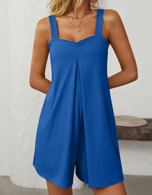 Load image into Gallery viewer, Mandy Sweetheart Neck Wide Strap Romper with Pockets
