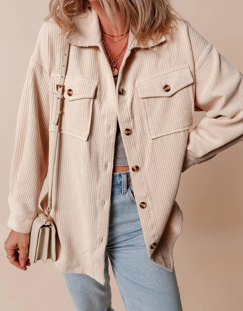 Load image into Gallery viewer, Pocketed Button Up Dropped Shoulder Shacket

