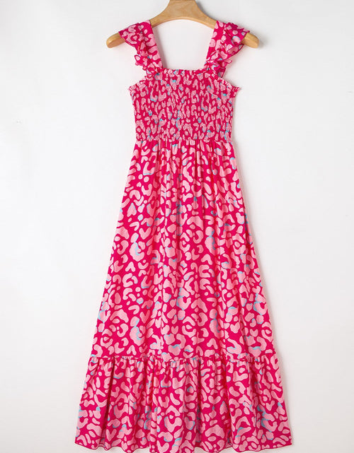 Load image into Gallery viewer, Ruffled Printed Wide Strap Dress
