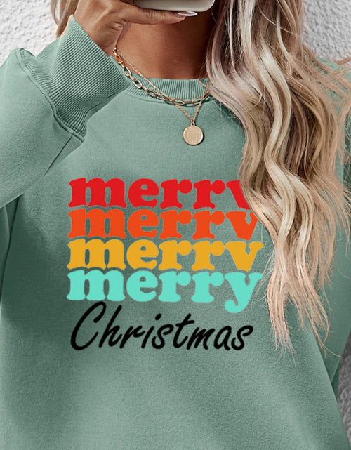 Load image into Gallery viewer, MERRY CHRISTMAS Graphic Long Sleeve Sweatshirt
