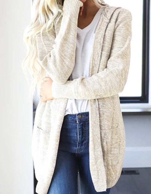 Load image into Gallery viewer, Heathered Open Front Cardigan with Pockets
