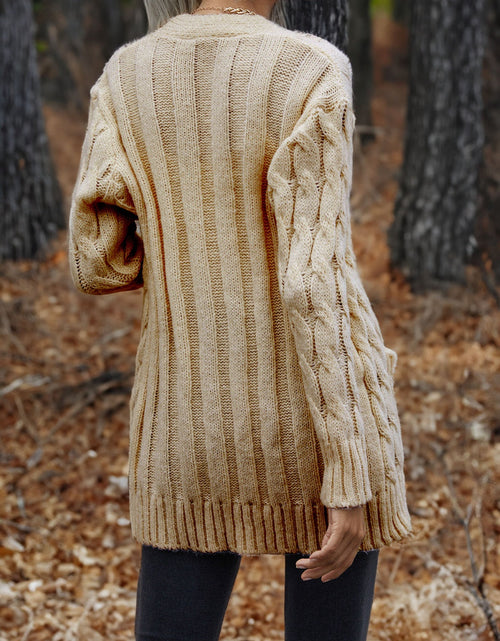 Load image into Gallery viewer, Cable-Knit Button Down Cardigan
