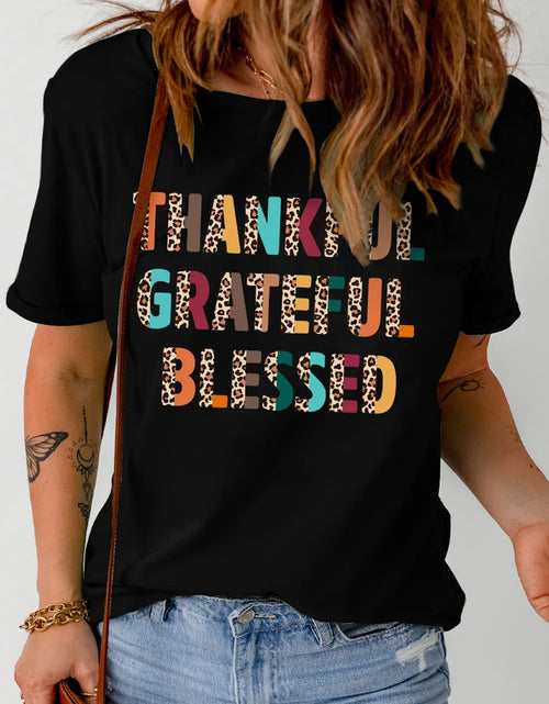 Load image into Gallery viewer, Letter Graphic Round Neck Short Sleeve T-Shirt

