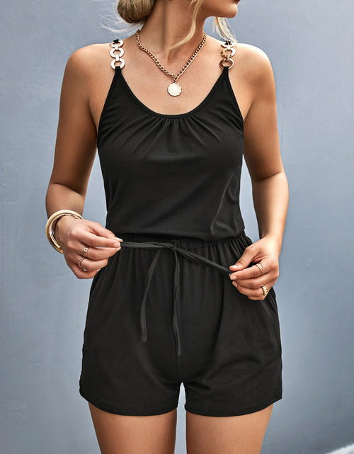 Load image into Gallery viewer, Scoop Neck Romper with Pockets

