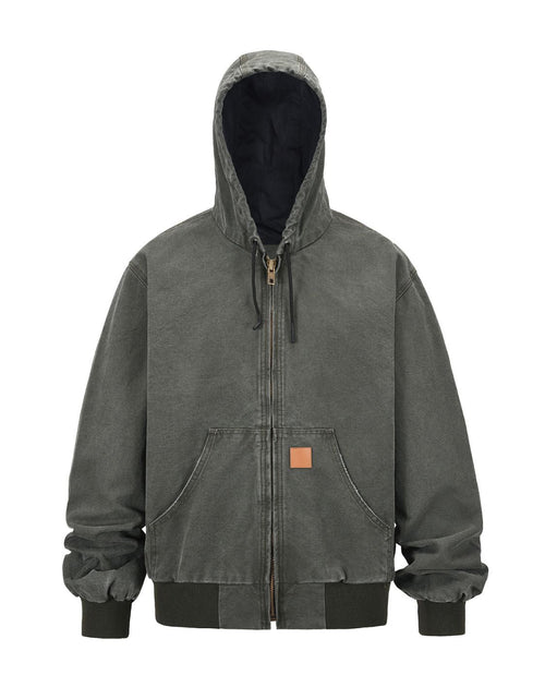 Load image into Gallery viewer, Men's Zip Up Washed Hooded Jacket
