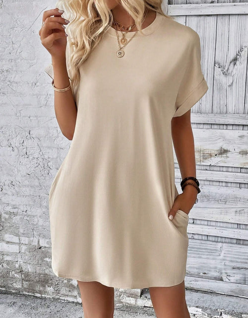 Load image into Gallery viewer, Round Neck Short Sleeve Mini Dress
