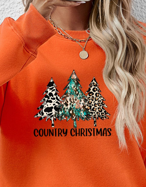 Load image into Gallery viewer, Graphic Round Neck Dropped Shoulder Sweatshirt
