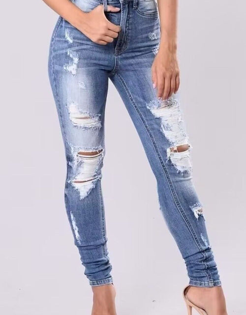 Load image into Gallery viewer, Full Size Distressed Skinny Jeans Plus Size
