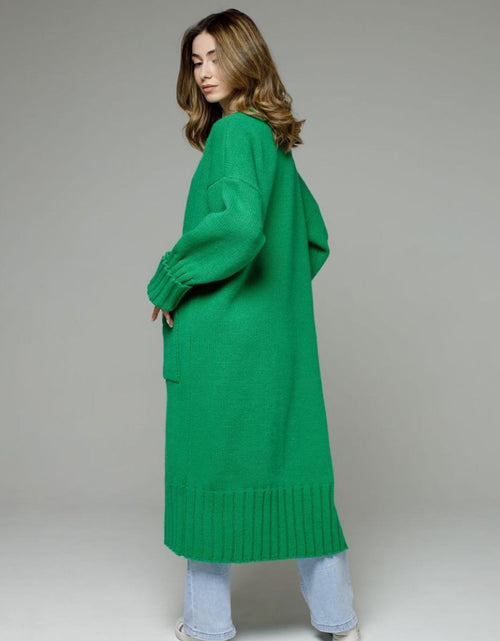 Load image into Gallery viewer, Pocketed Open Front Dropped Shoulder Cardigan
