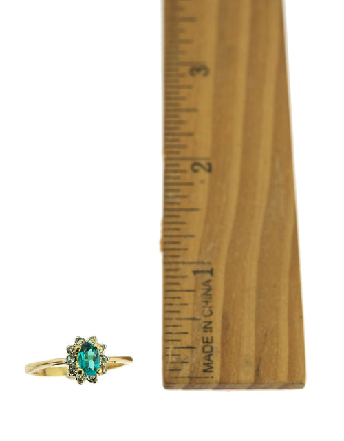 Load image into Gallery viewer, Vintage Genuine Opal or Austrian Crystal Ring 18k Yellow Gold Electroplated by PVD Vintage Jewelry
