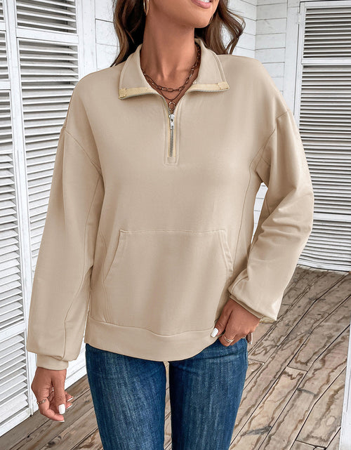 Load image into Gallery viewer, Perfee Half Zip Sweatshirt with Pocket
