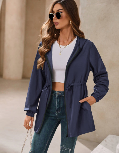 Load image into Gallery viewer, Ivy Lane Outdoor Waterproof Long Sleeve Hooded Windbreaker
