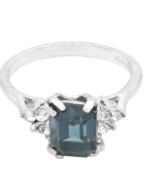 Load image into Gallery viewer, Vintage Ring Clear Austrian Crystals 18k Yellow Gold Electroplated Womens Birthstone Made in USA by PVD Vintage Jewelry
