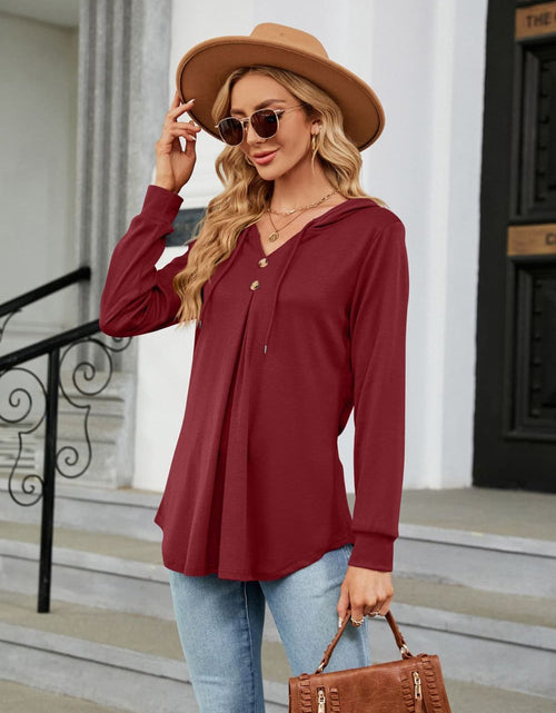 Load image into Gallery viewer, Long Sleeve Hooded Blouse
