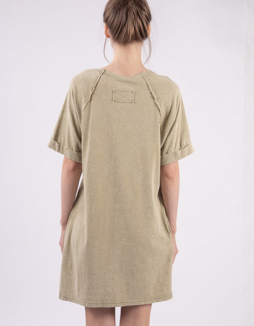 Load image into Gallery viewer, VERY J Washed Round Neck Mini Tee Dress
