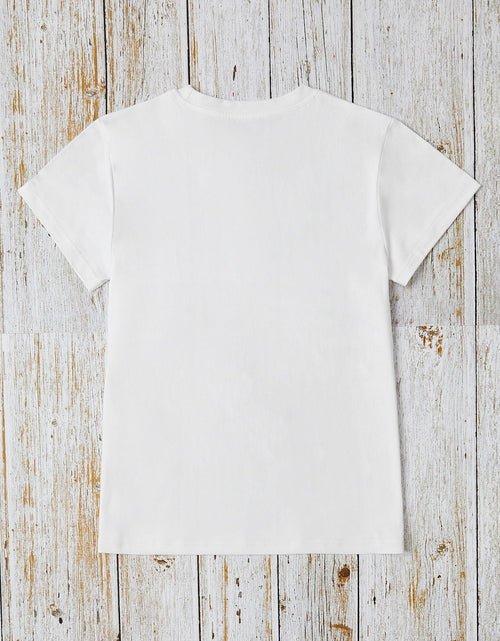 Load image into Gallery viewer, Letter Graphic Round Neck Short Sleeve T-Shirt
